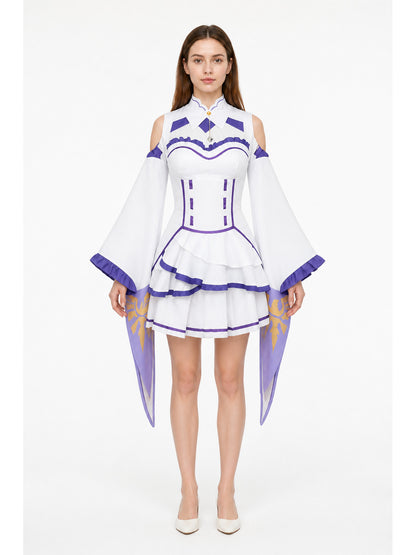 Emilia Cosplay Dress with Tiered Skirt and Sleeves main product view