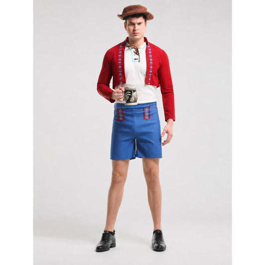Historical Cosplay Costume, Red and Blue Set on-model view