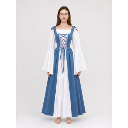 Medieval-Style Dress with a Square Neckline