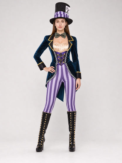 Clown Costume with Pants and Top Hat on-model view