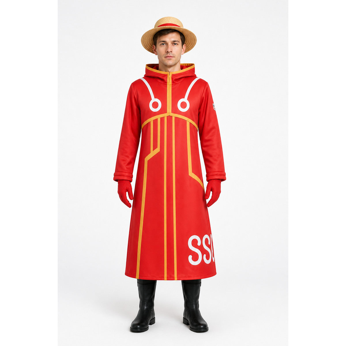Red Long Hooded Cosplay Costume main product view