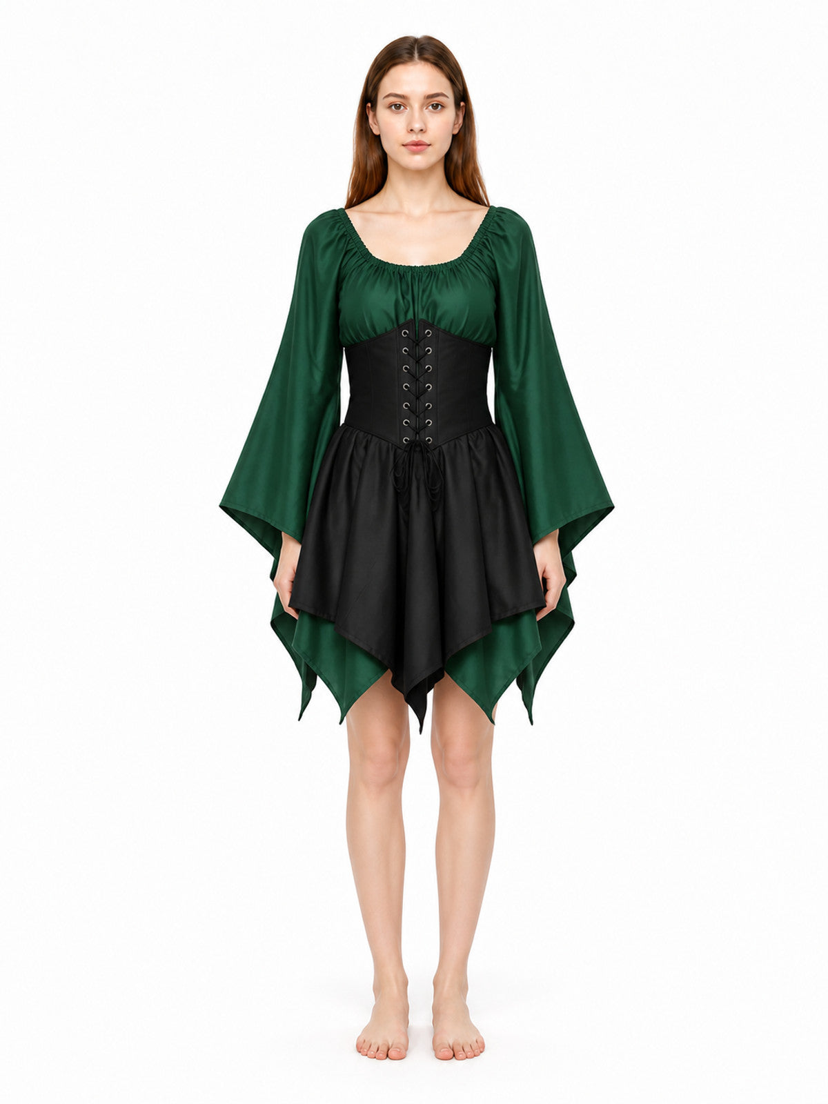 Medieval Halloween Carnival Dress with Corset