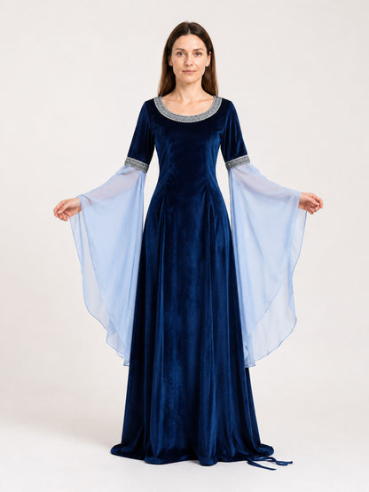 Medieval Dress with Flared Sleeves for Cosplay main product view