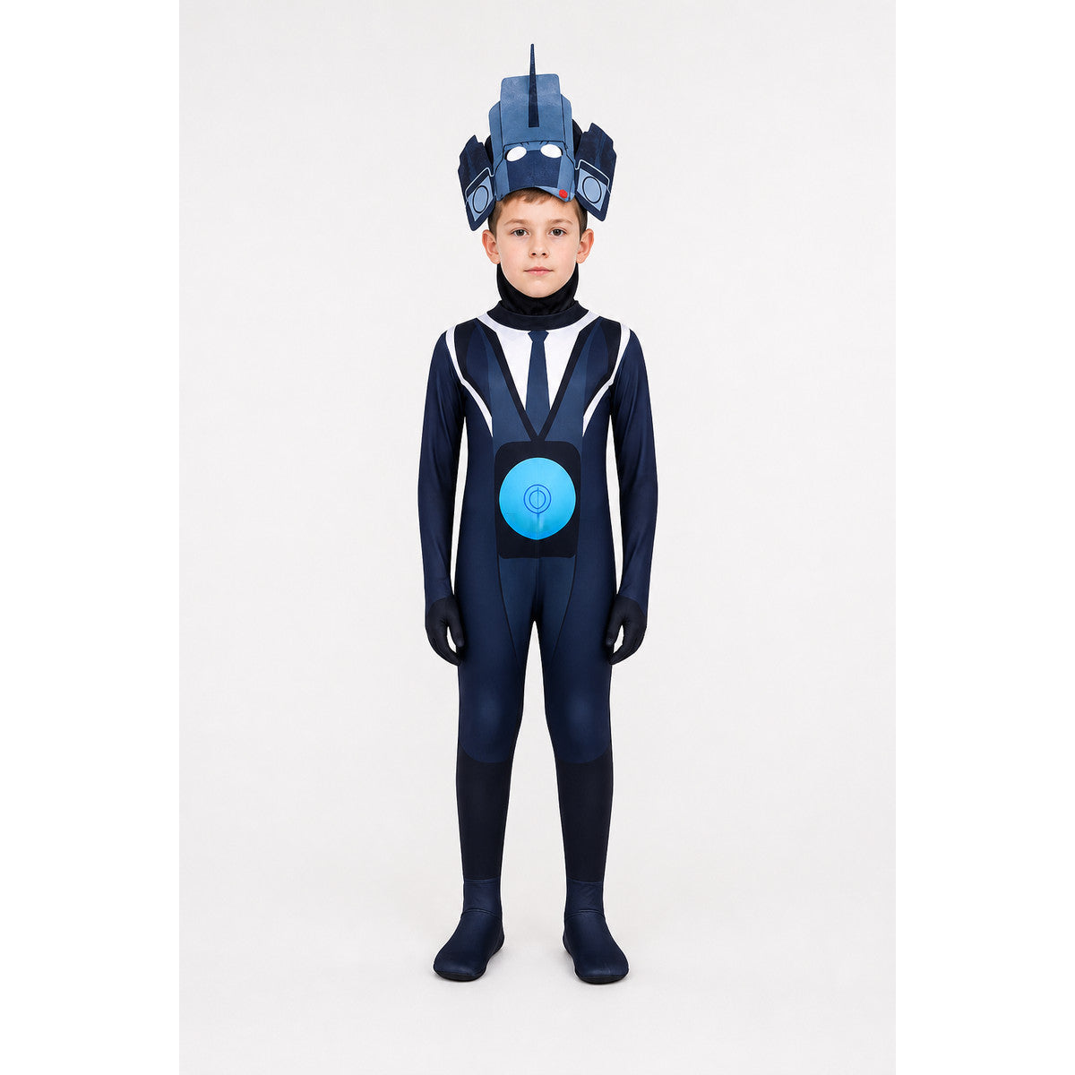 Skibidi Toilet TV Man Jumpsuit, Blue and White