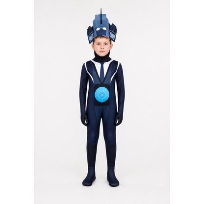 Skibidi Toilet TV Man Jumpsuit, Blue and White