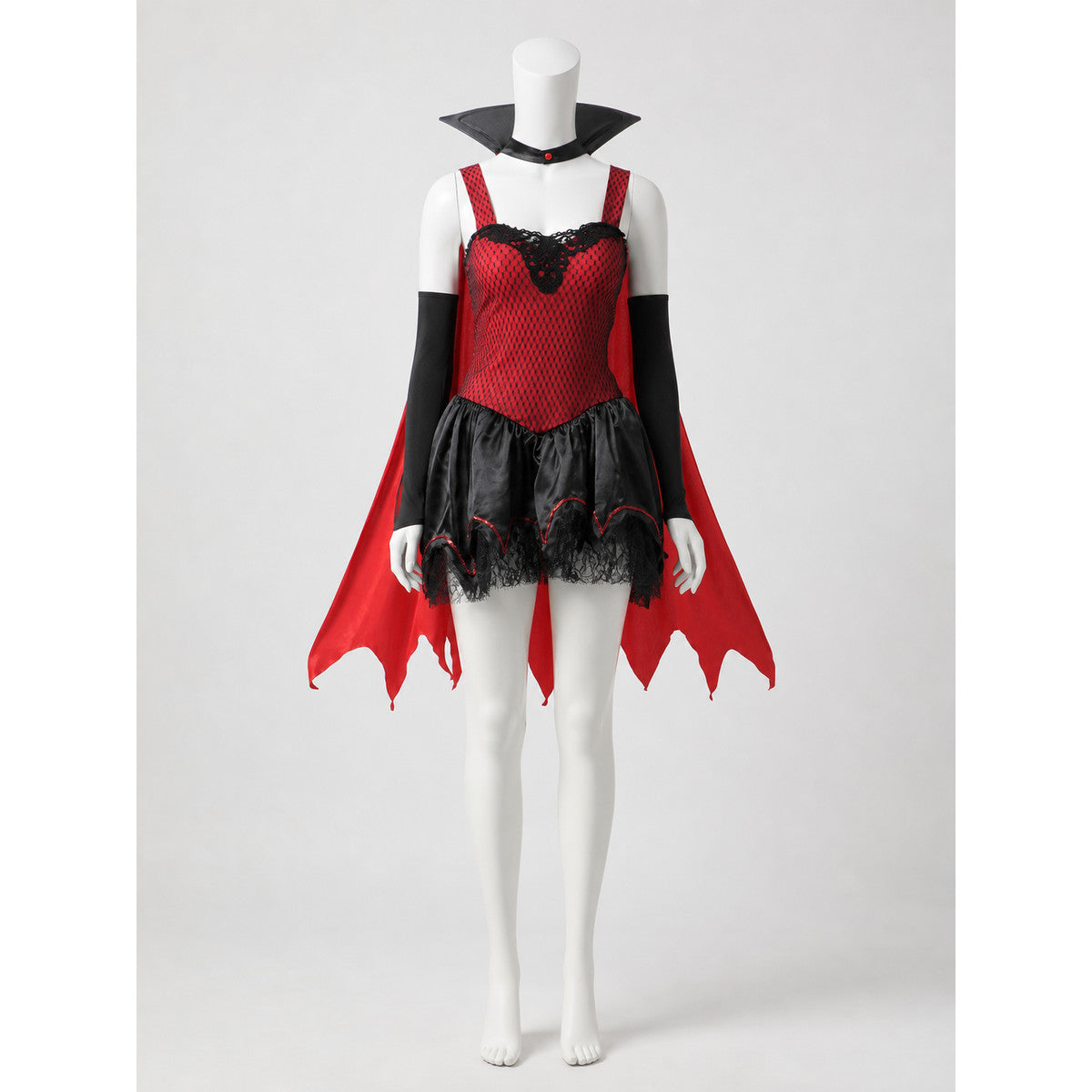 Vampire Dress with Red Cape and Lace