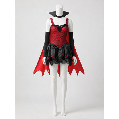 Vampire Dress with Red Cape and Lace