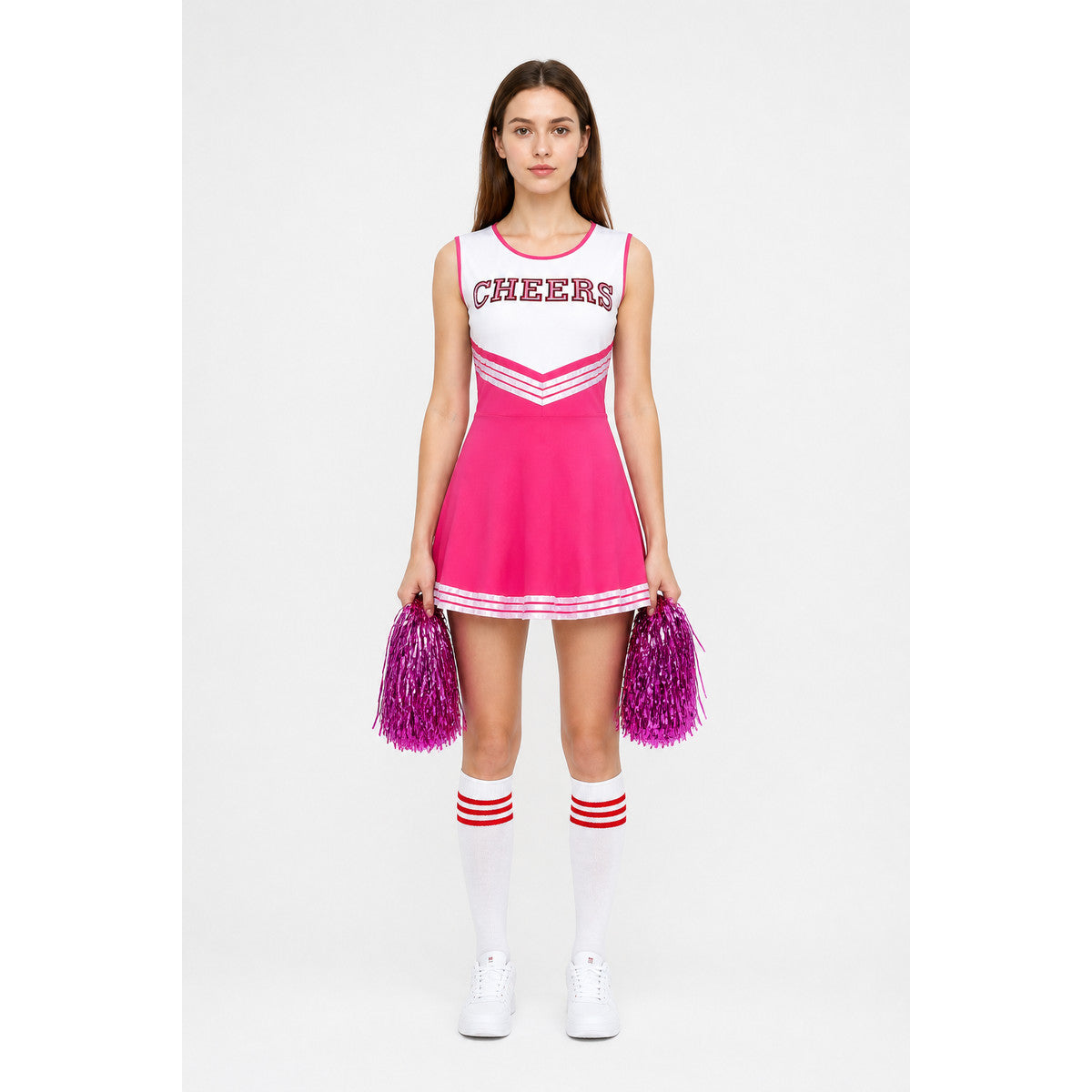 CHEERS Cheerleading Dress, Pink and White