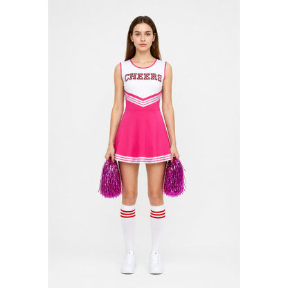 CHEERS Cheerleading Dress, Pink and White
