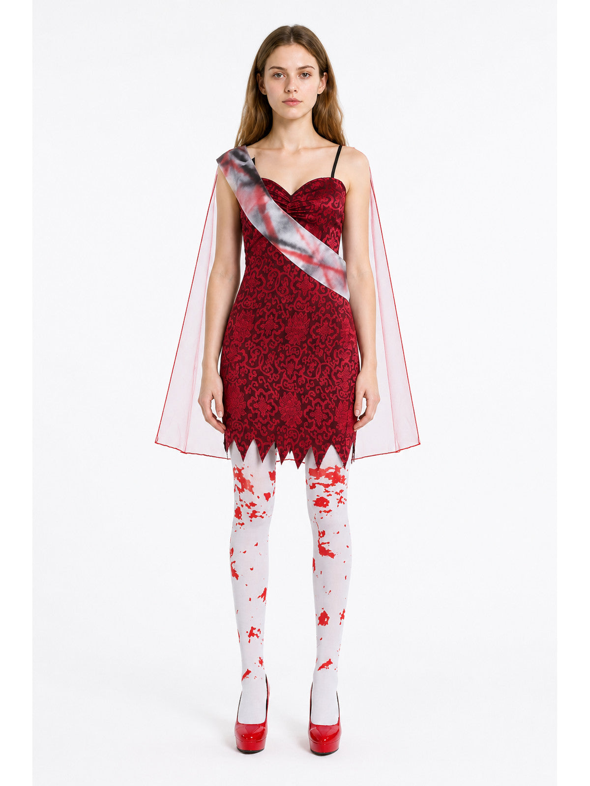 Vampire Costume with Cape and Jagged Hem main product view