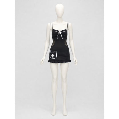 Medical Uniform: Black Dress with White Trim