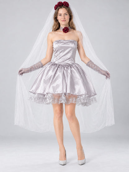 Vampire Costume with Veil and Gloves