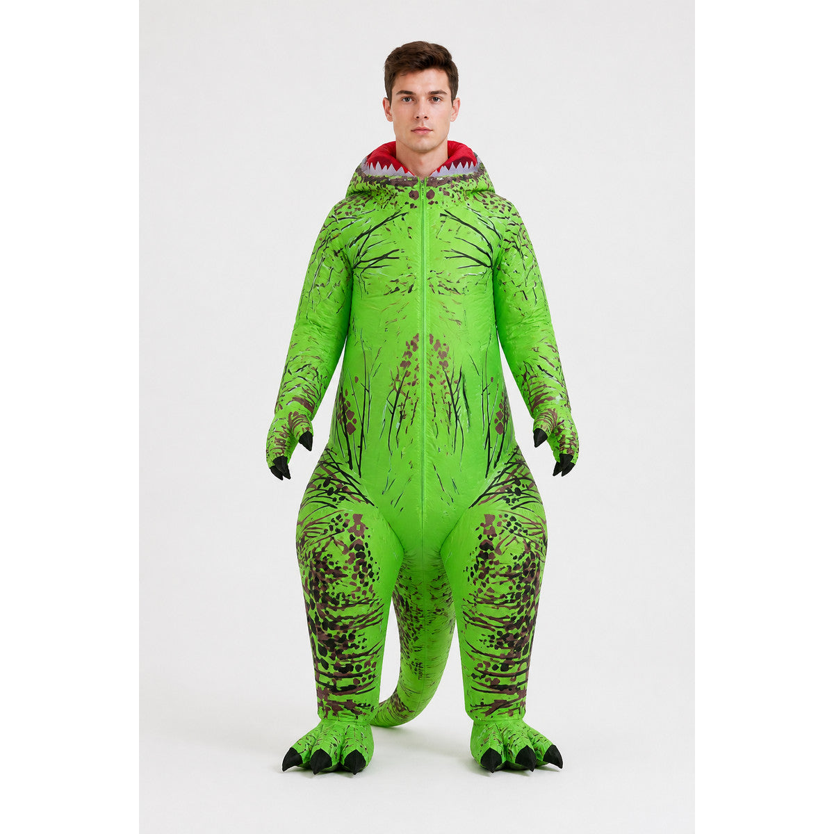 Green Dinosaur Costume with Long Tail main product view