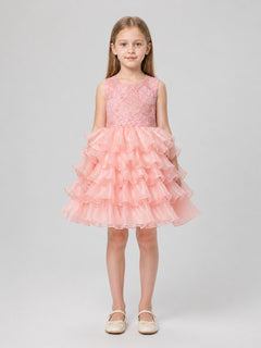 Children's Tutu Skirt with Lace and Layered Ruffles
