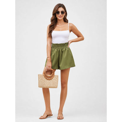 Women’s Casual High-Waisted Shorts, Green