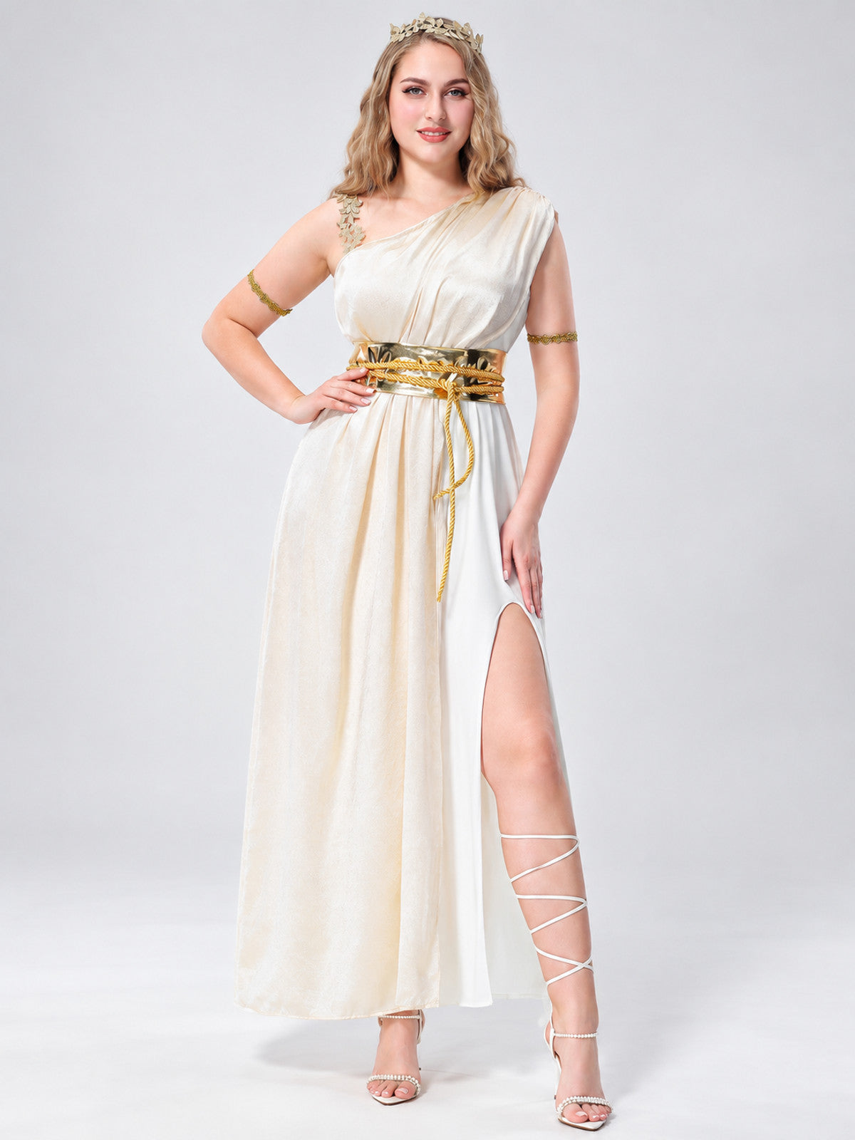 Ancient Greek Carnival Costume, White with Gold