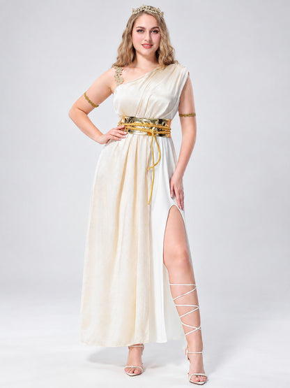 Ancient Greek Carnival Costume, White with Gold