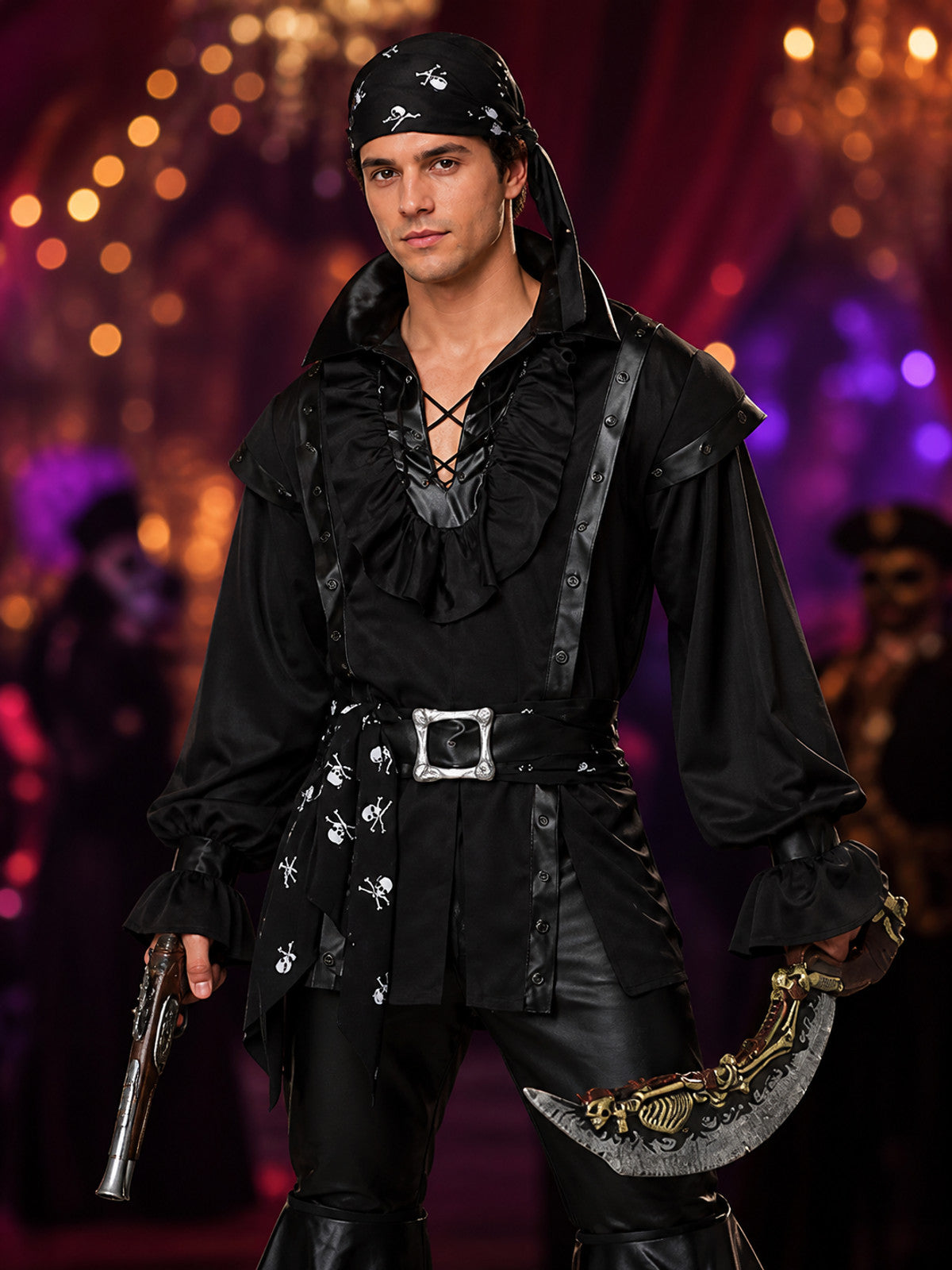 Caribbean-Style Pirate Costume for Role-Playing and Halloween