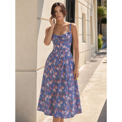Women's floral-print strappy dress