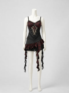 Gothic Set: Strappy Top and Lace Mini Skirt