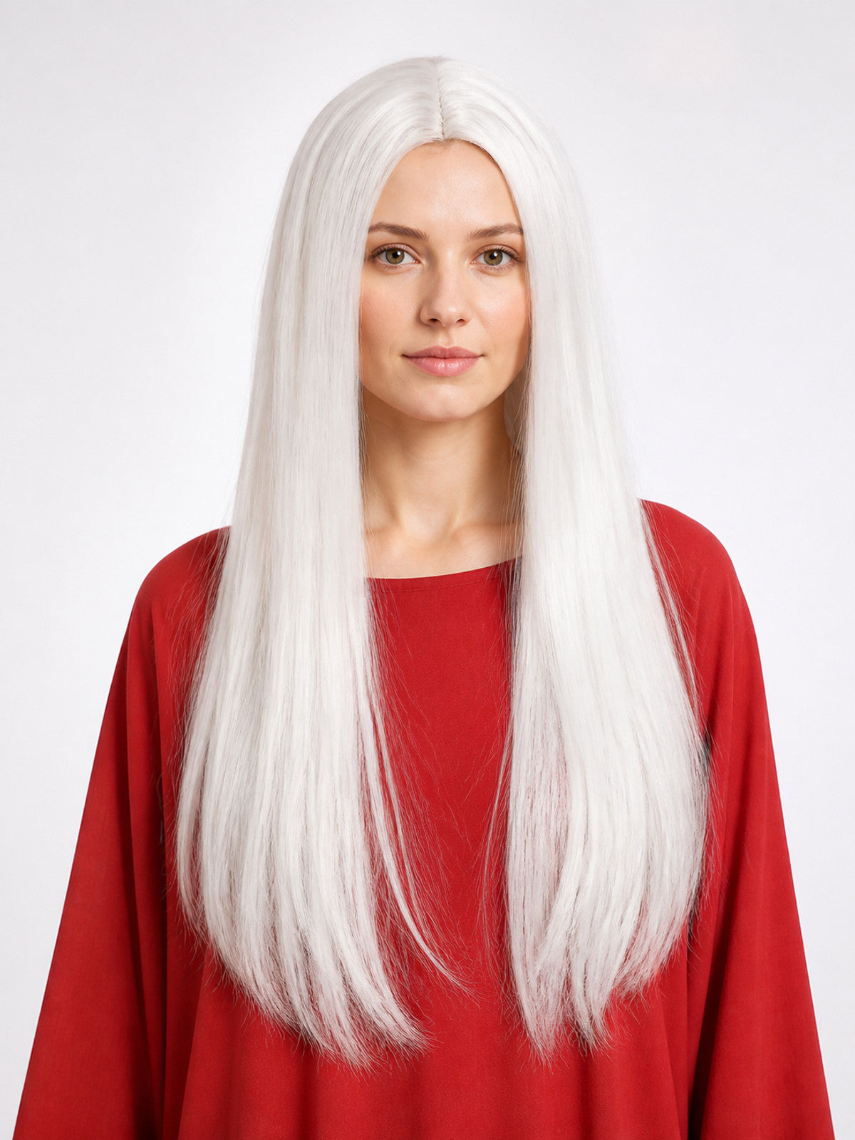 White Long Wig, 75 cm, Straight Hair for Cosplay main product view