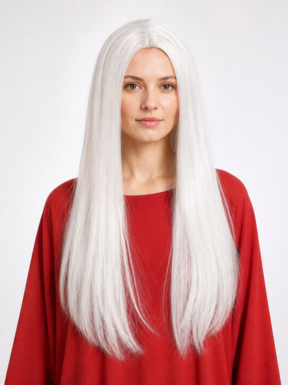 White Long Wig, 75 cm, Straight Hair for Cosplay main product view