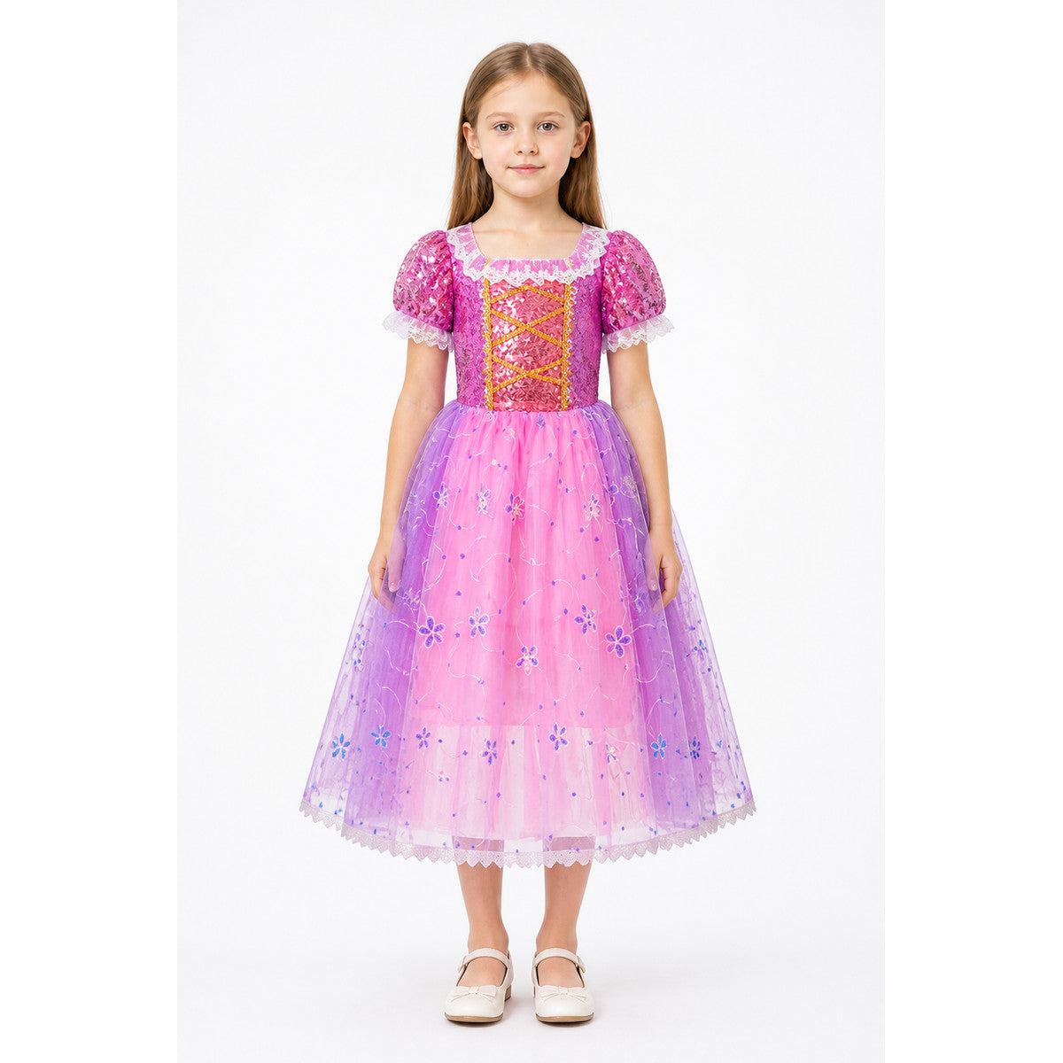 Puffy Layered Princess Dress with Sequins main product view