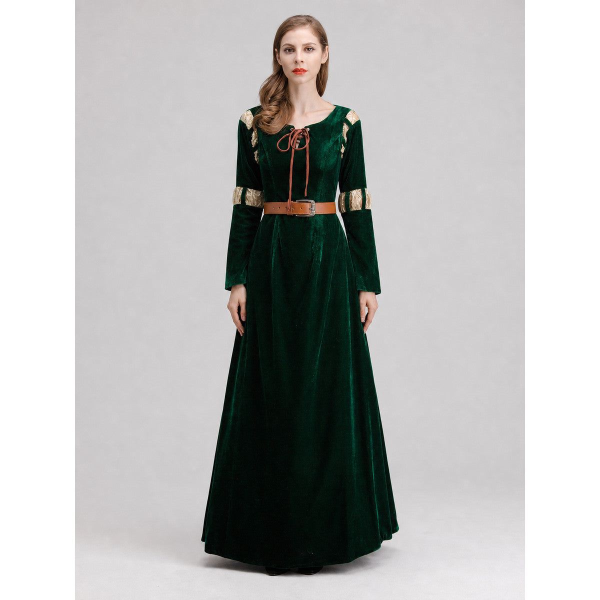 Retro Costume Dress with Gold Court-Style Details