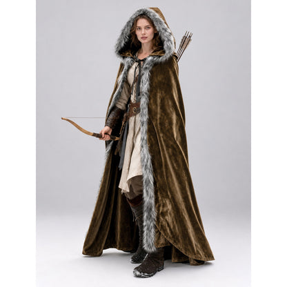 Brown Carnival Cloak with Hood