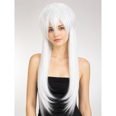 Inuyasha Long White Costume Wig for Halloween and Cosplay