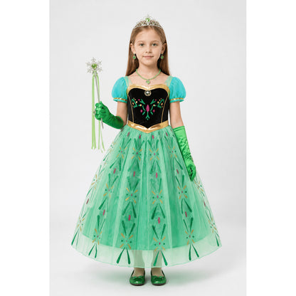 Princess Anna Costume with Crown and Accessories main product view