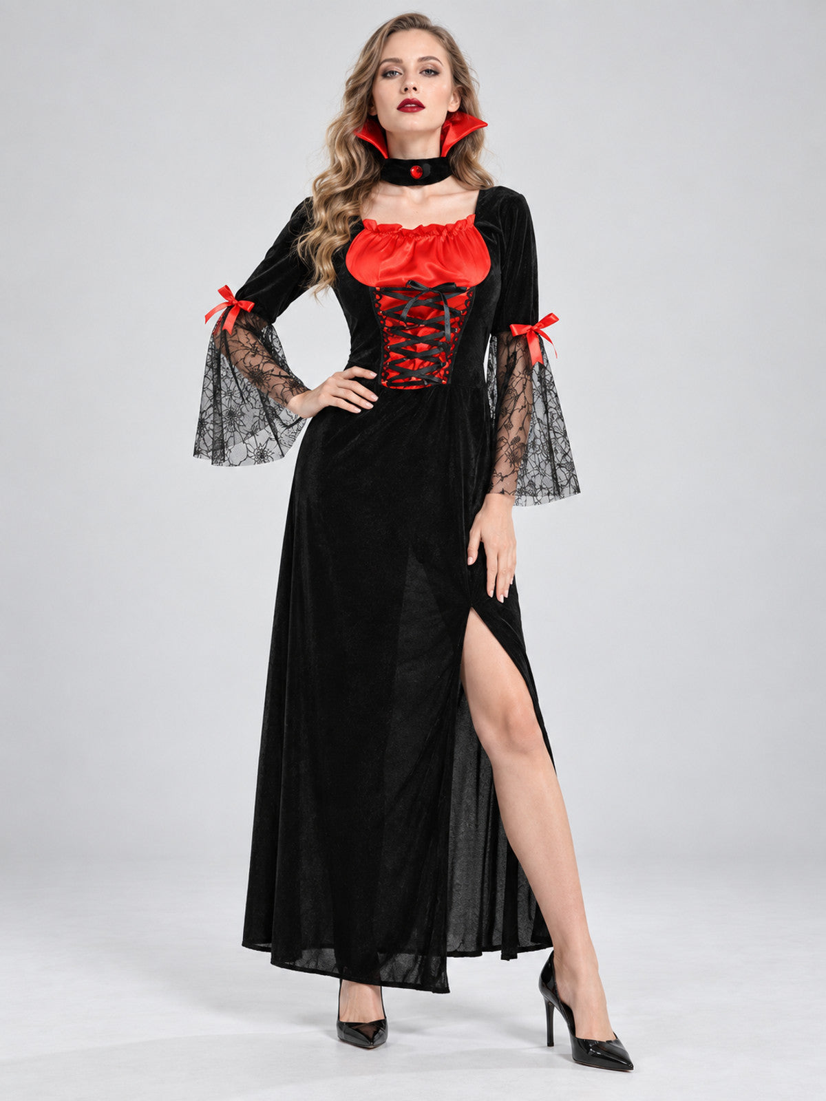 Carnival Costume: Black Dress with Red Accents