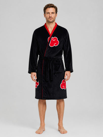 Hooded Cosplay Costume Robe with Clouds on-model view