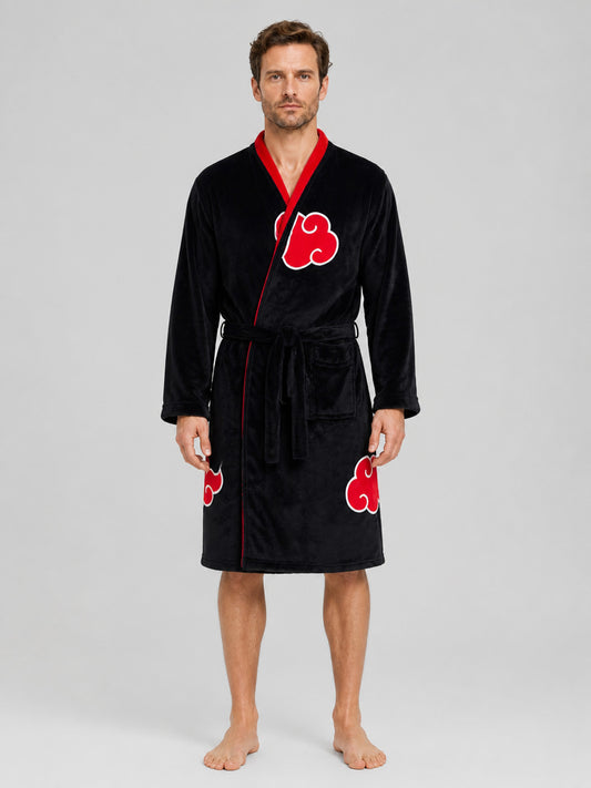 Hooded Cosplay Costume Robe with Clouds on-model view