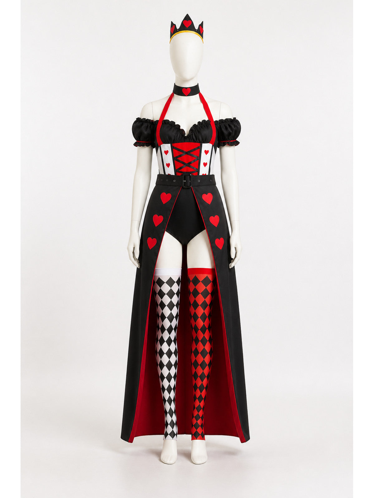 Carnival Costume Jumpsuit with Crown and Knee-High Socks main product view