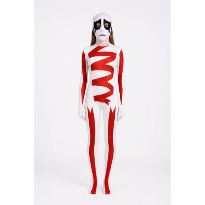 Pomni Cosplay Costume with Mask, White and Red