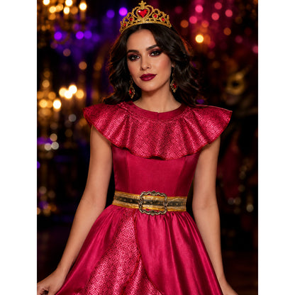 Girls Princess Costume Set, Bright Pink Dress with Crown and Magic Wand