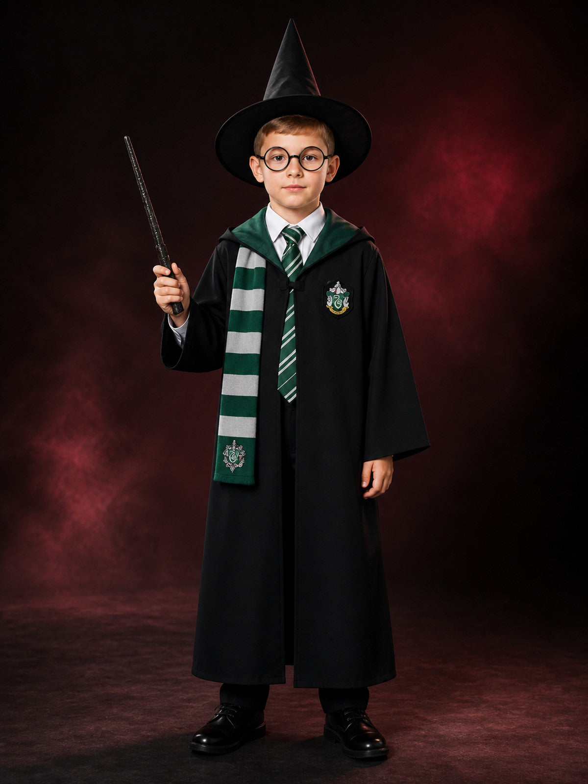 Slytherin Hooded Robe for Cosplay and Halloween main product view