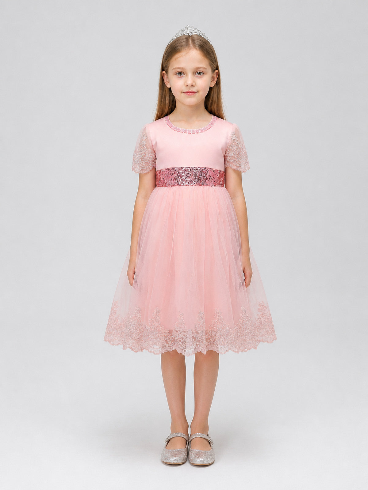 Princess Flower Girl Dress with Full Skirt for Weddings