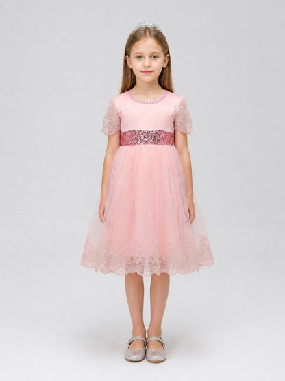 Princess Flower Girl Dress with Full Skirt for Weddings