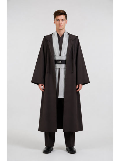 Obi-Wan Kenobi Costume, Dark Brown Cloak for Halloween