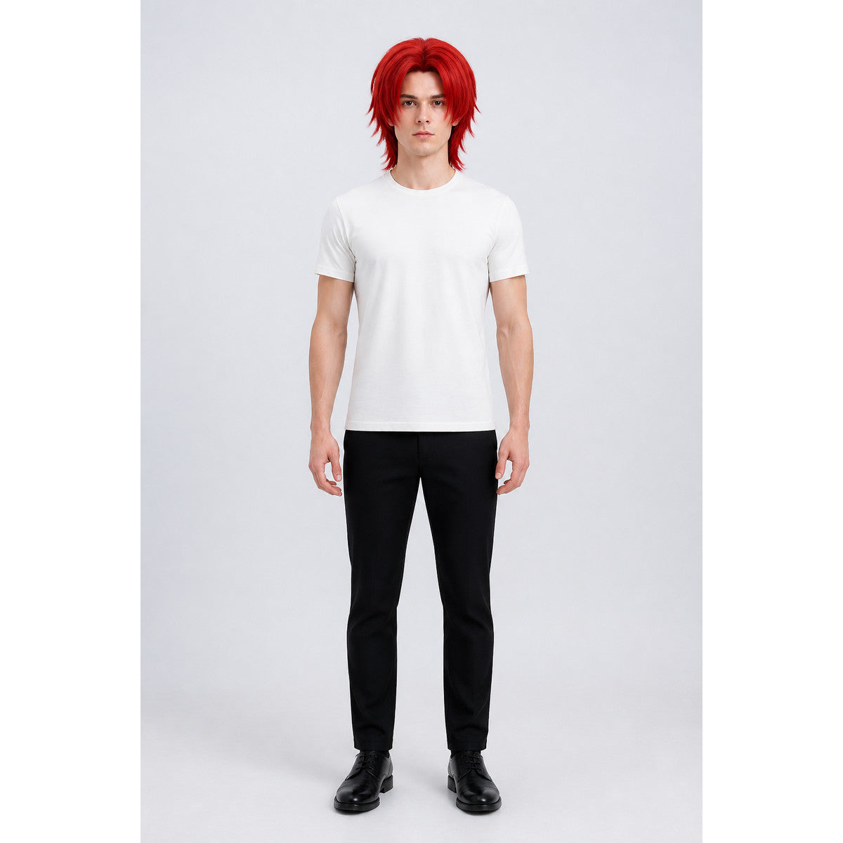Short Red Wig with Layered Ends