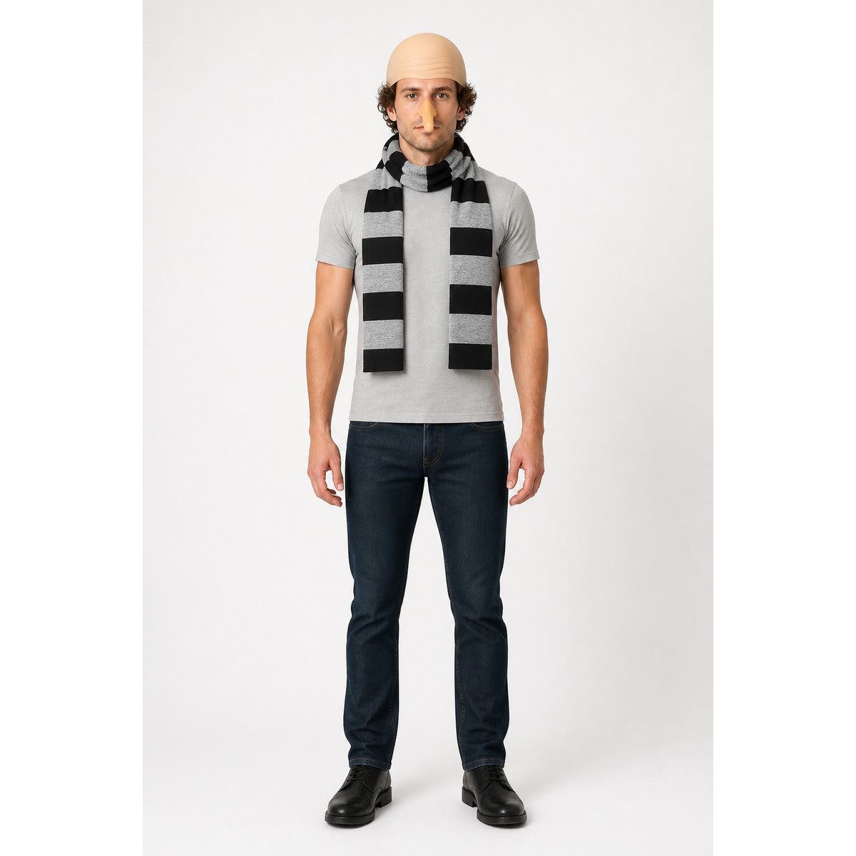 Gru Costume Accessory Set: Bald Cap, Scarf, Nose main product view