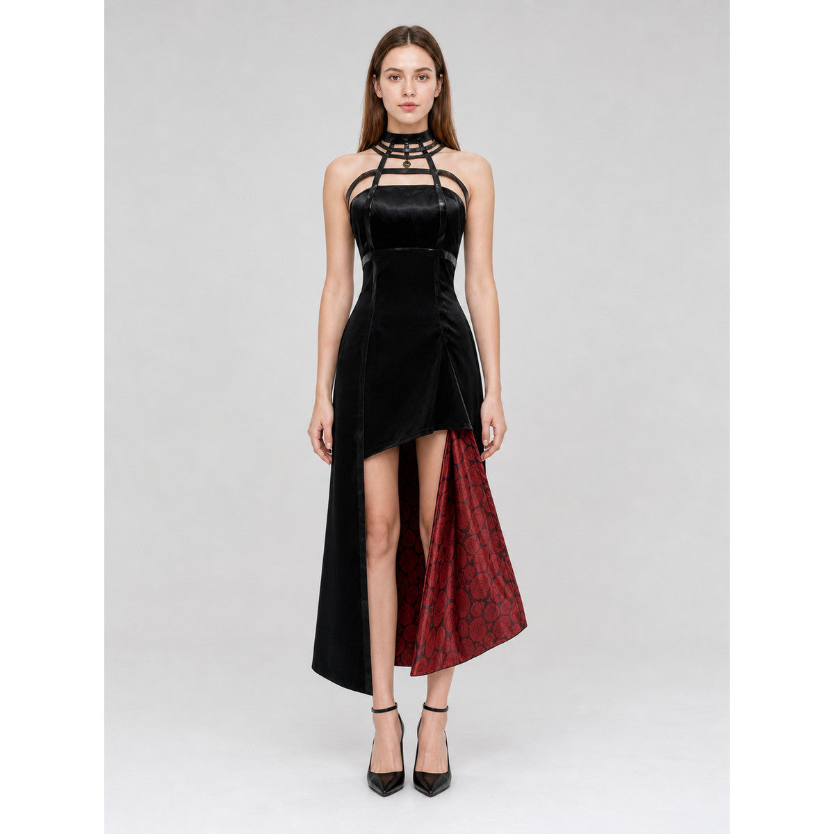Yor Asymmetrical Cosplay Costume from SPY x FAMILY on-model view