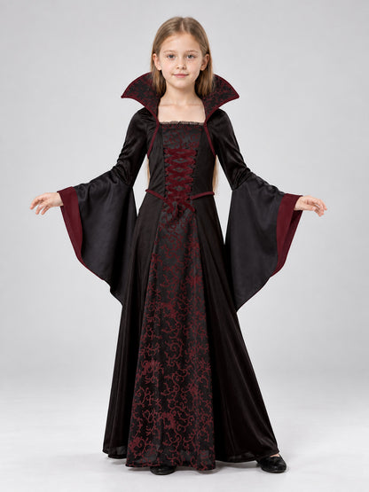 Carnival Dress with High Collar and Lacing