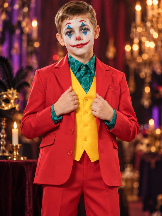 Clown costume: jacket, vest, shirt, pants