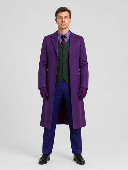 The Dark Knight Joker Cosplay Costume, Purple on-model view