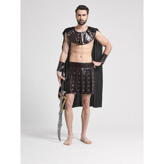 Spartan Warrior Costume with Cape and Bracers