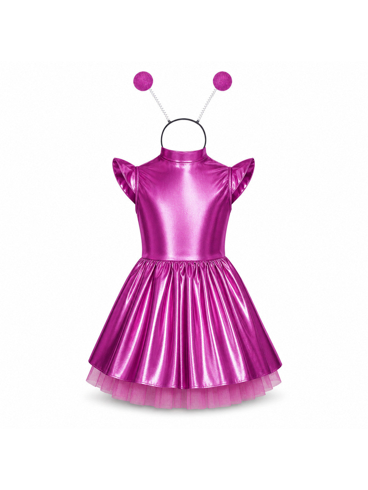 Children Girls Shiny Halloween Alien Cosplay Fancy Costume Space Robot Astronaut main product view