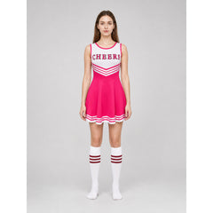 CHEERS Cheerleading Costume with Pom-Poms and Knee-High Socks